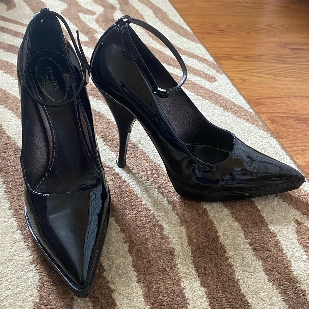 PRADA Black Patent Heels